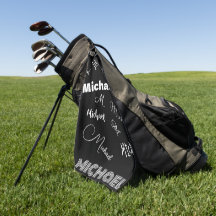 Seu nome e padrão personalizado de monograma preto