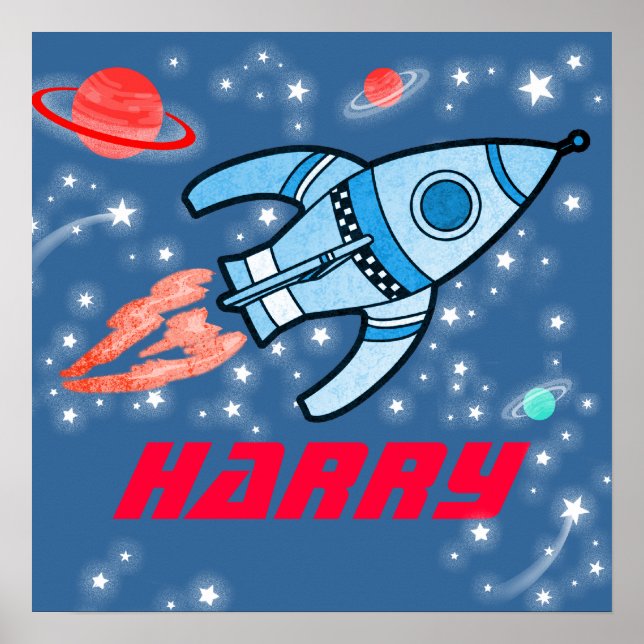 Seu nome é Rockspace garotos poster vermelho azul (Frente)