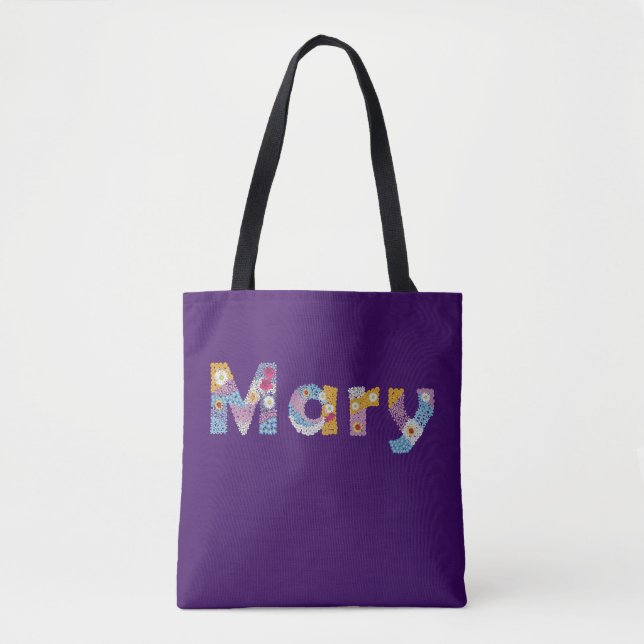 Seu nome em letras florais artísticas / Mary Tote  (Frente)