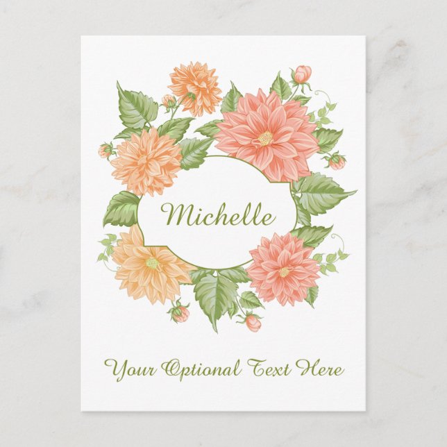 Seu nome em um cartão postal personalizado do Quad (Frente)