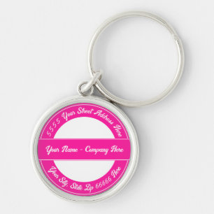 Seu nome Endereço Fonte personalizada e Chaveiro d