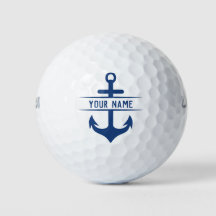 Seu nome Engraçado Marinho Azul Anchor Monograma
