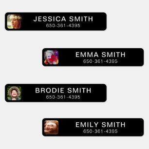 Seu nome, foto e Modelo do adesivo do telefone