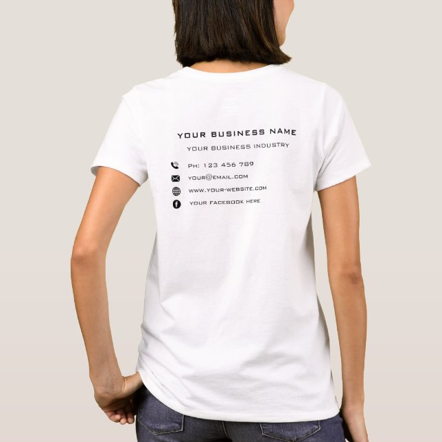 Seu nome Informações sobre Texto Exemplo de Camisa (Verso)