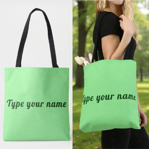 Seu Nome na Bolsa Tote Verde Claro