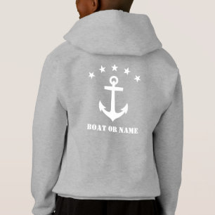 Seu nome ou nome de barco Âncora clássica e Cinz