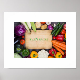 Seu nome personalizado, Kitchen Art Poster