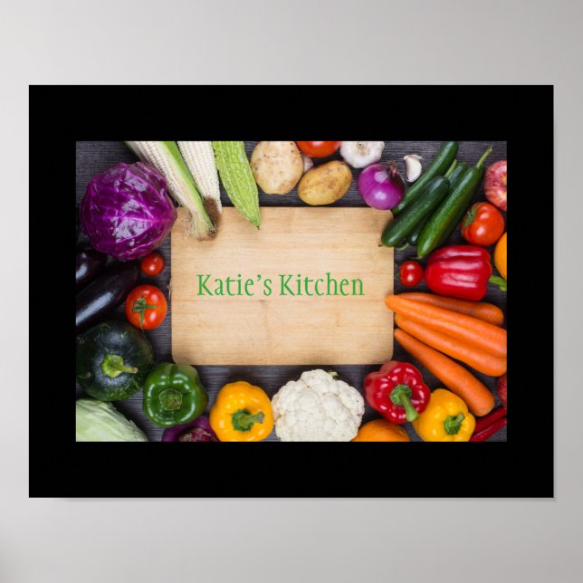 Seu nome personalizado, Kitchen Art Poster (Frente)