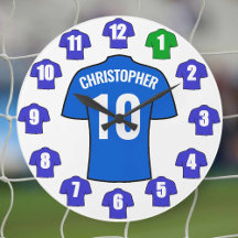 Seu Nome Relógio De Futebol - Camisas Azuis