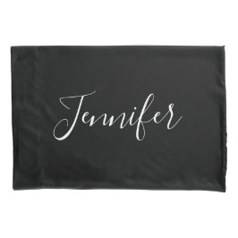 Seu nome | Script branco elegante em preto