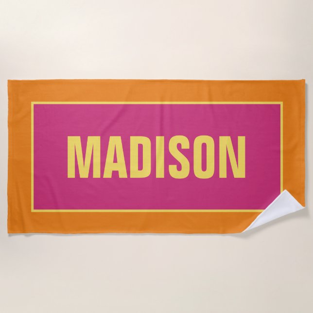 SEU NOME: toalha de praia (Frente)