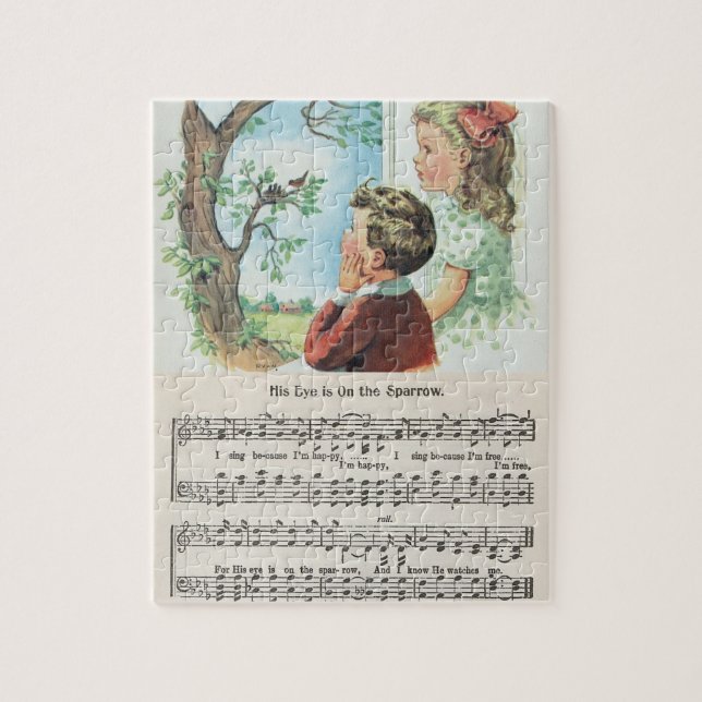 Seu olho está no quebra-cabeça do pardal (Vertical)