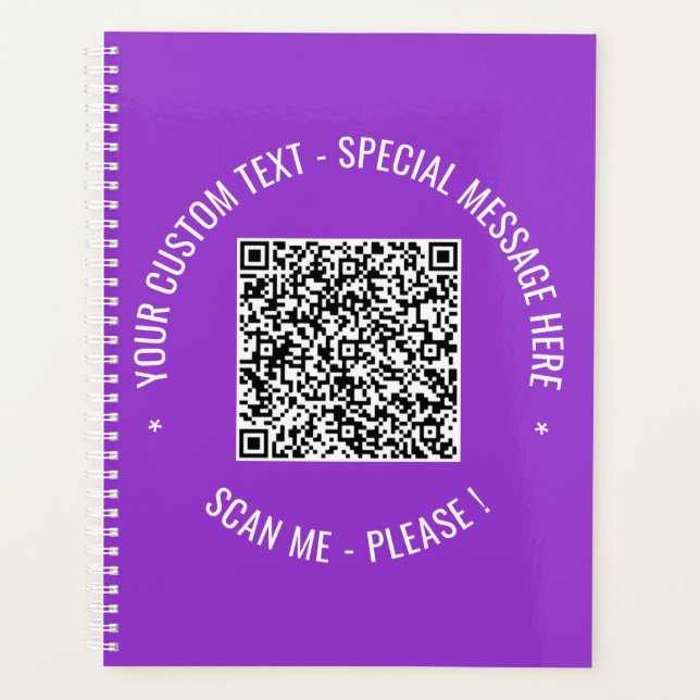 Seu Planejador de Texto Personalizado do Código QR (Frente)