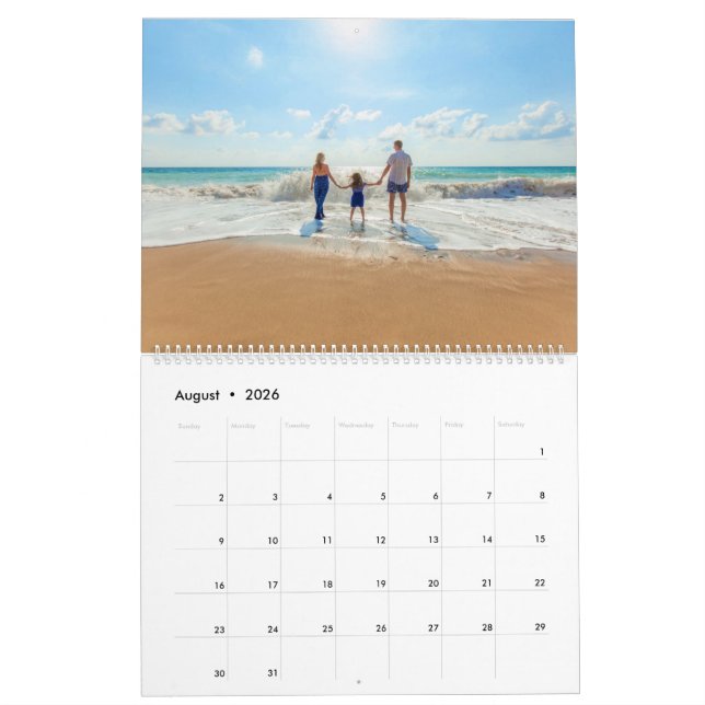 Seu Presente de Calendário de Fotografias com Text (Ago 2026)