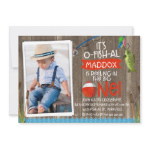 Seu primeiro aniversario De Foto O-fish-al Convite