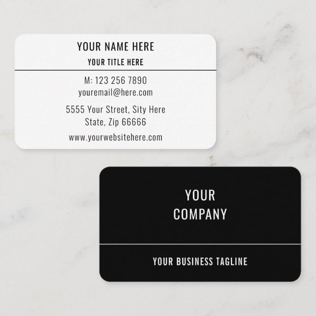 Seu próprio Cartão de visita de Design Escolher fo (Frente/Verso)