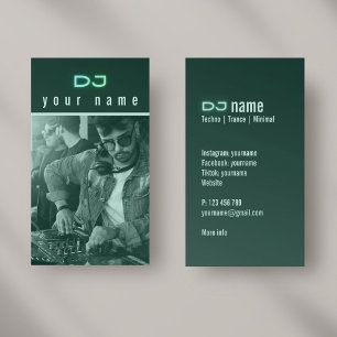 Seu próprio cartão de visita de DJ foto techno ver