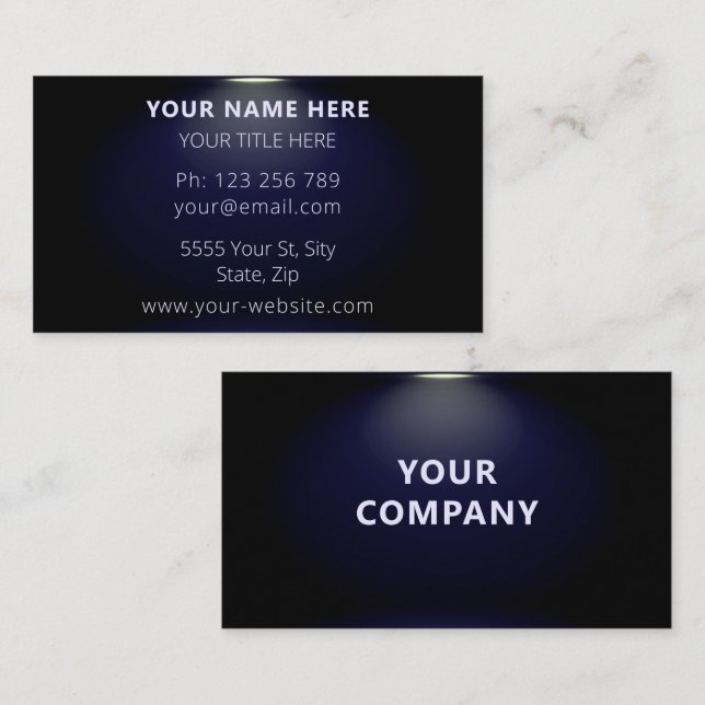 Seu próprio Cartão de visita preto Design com dest (Frente/Verso)