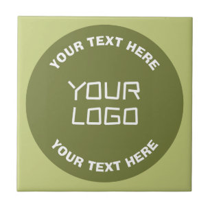 Seu próprio logotipo e texto circular personalizáv