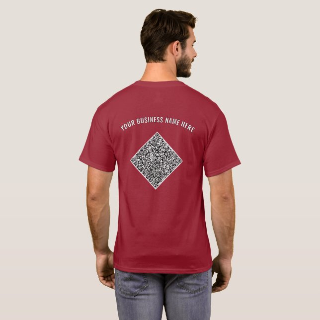 Seu QR e Modelo de Camisa de Negócios de Texto Per (Parte Traseira Completa)