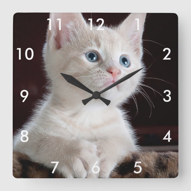 Seu relógio quadrado quadrado personalizado com nú (Frente)