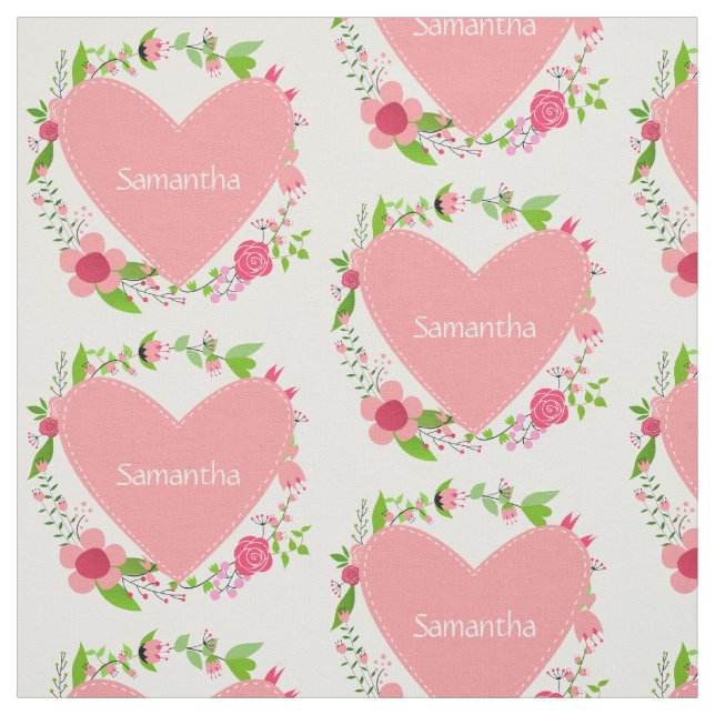 Seu(s) nome(s) em um tecido personalizado do coraç (Modelo)
