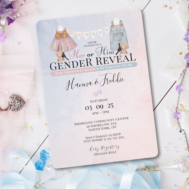 Seu Sexo Revele Convite Ao Chá de fraldas (Celebrate the big reveal in style—shop this adorable invite now)