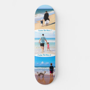 Seu Skate de Colagem de Fotos com Texto Personaliz