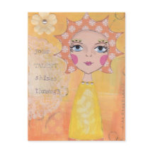 Seu talento brilha através do cartão postal