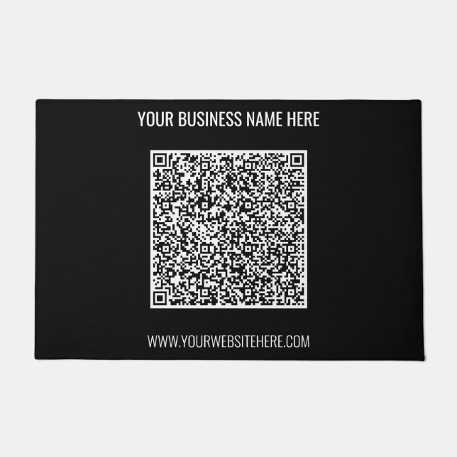 Seu Tapete de Entrada de Negócios com Código QR e  (Frente)