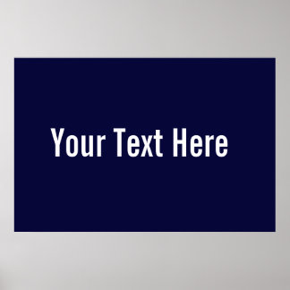 Seu texto aqui Marinho personalizado Poster horizo