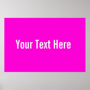 Seu Texto Aqui Poster Horizontal Cor-de-Rosa Perso