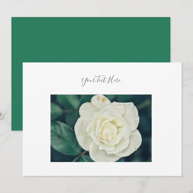 Seu Texto Deslumbrante Convite de Flor de Rosa Bra (Frente/Verso)