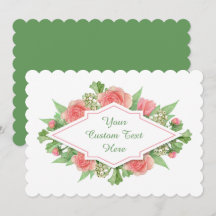 Seu texto em convites personalizados de Quadro Flo