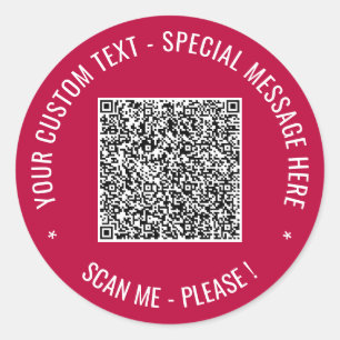 Seu texto personalizado de código QR e adesivos de