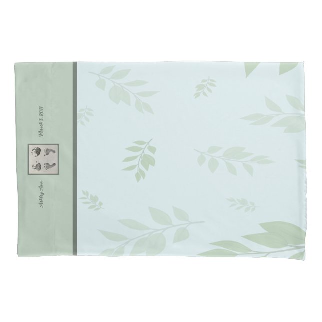 Seu Travesseiro de Impressões de Pé de Bebês (Frente)