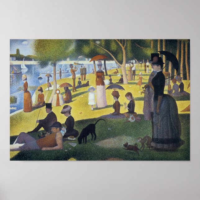 Seurat Sunday Afternoon Painting Vintage Poster (Frente)