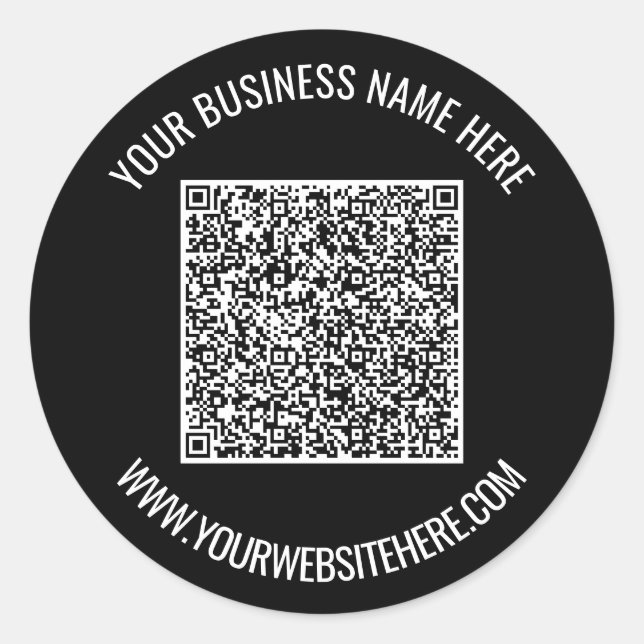 Seus Adesivos Personalizados com Código QR e Texto (Frente)