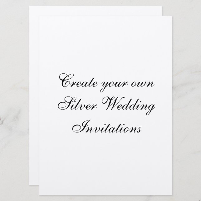 Seus convites do casamento de prata 6,5" x 8,75" (Frente/Verso)