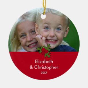 Seus enfeites de natal do quadro do azevinho da