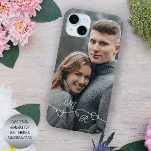 Seus Monogramas E Corações de Amor Entrelaçados