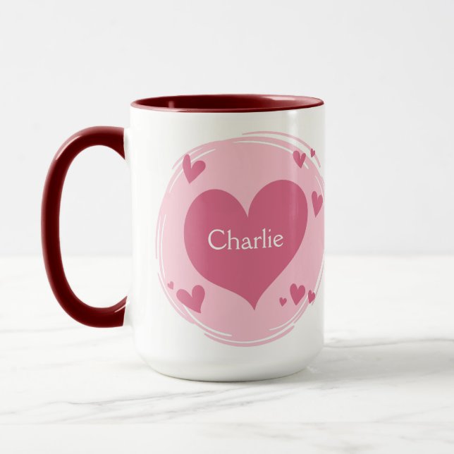 Seus nomes em uma caneca do coração (Esquerda)