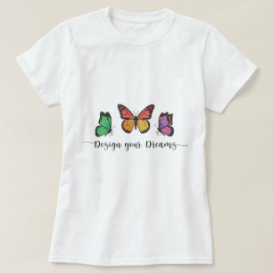 🦋Seus Sonhos Borboletas Camiseta Básica Feminina