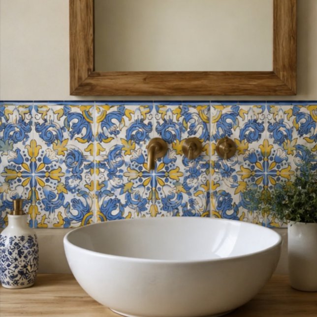 Seville Baroque Blue Golden Scrollwork Mediterrane (Criador carregado)