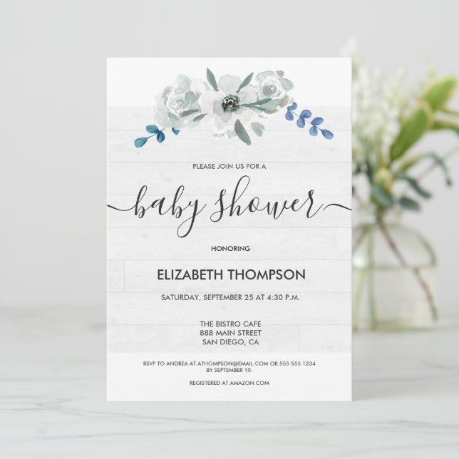 Sexo Chá de fraldas neutro Madeira floral (Em pé/Frente)