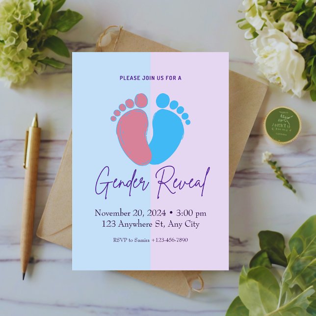 Sexo Cor-De-Rosa E Azul Custa Revela Convite (Criador carregado)