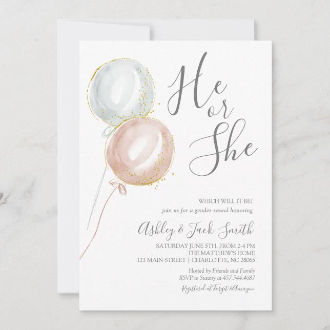 Sexo de Balão Convite (Frente)