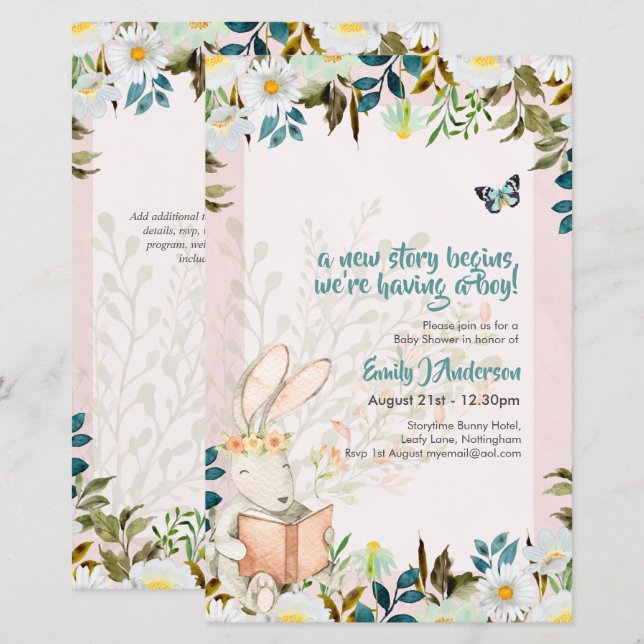 Sexo De chá de fraldas De Coelhinho De Storytime C (Frente/Verso)