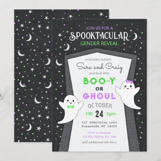 Sexo do bebê fantasma de Halloween convite