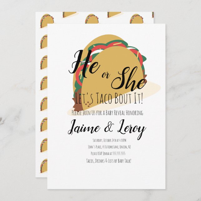 Sexo do Partido Taco 3D Revela Convite (Frente/Verso)
